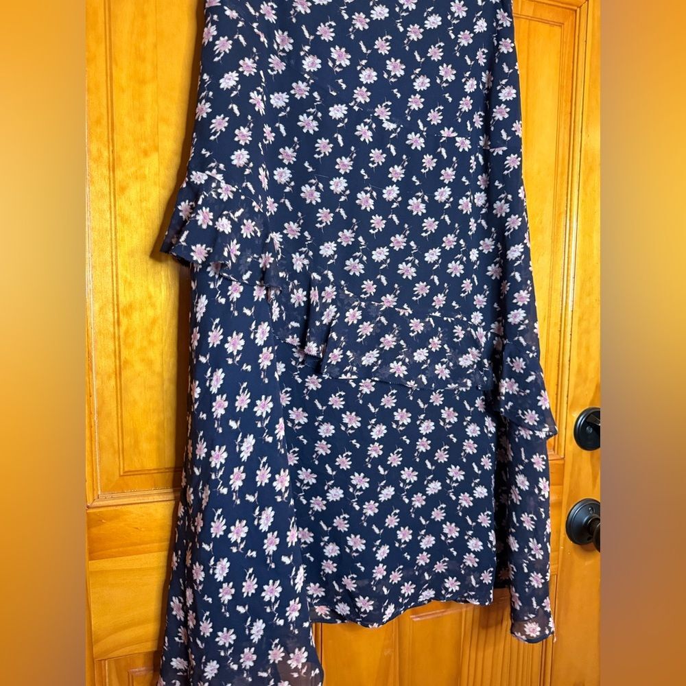 Joie 100% Silk Langlee Floral Print Ruffle Midi Skirt Size 4 - Picture 6 of 8